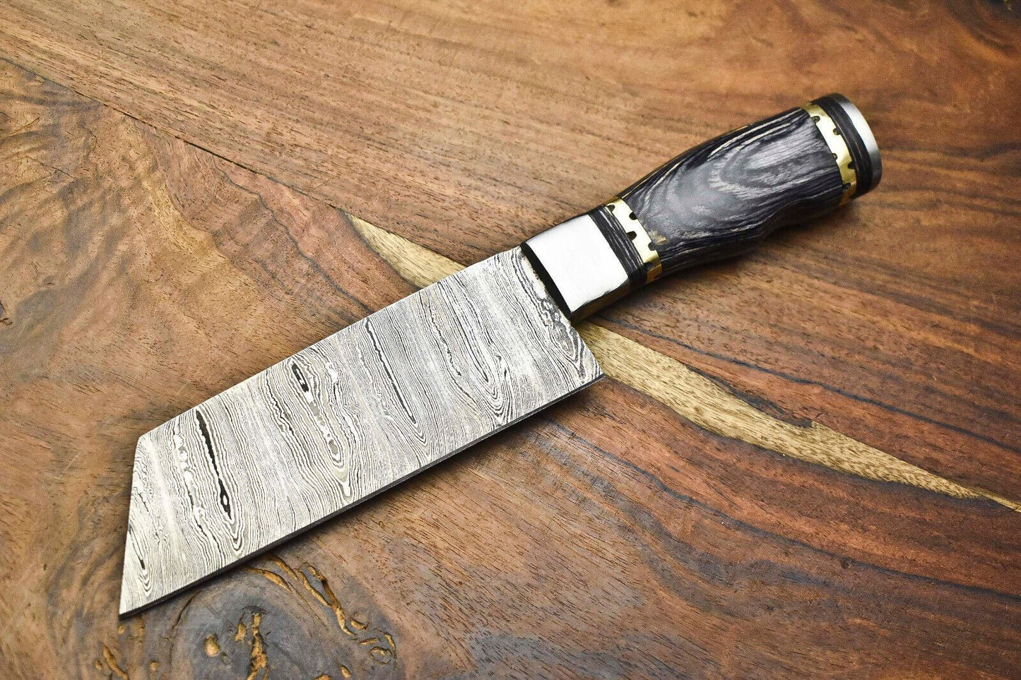 Traditional Damascus Steel Chef Knife | Hand Polished Full Tang Blade for Precision Cutting