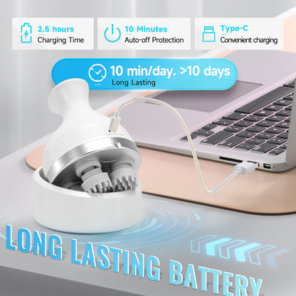 Mini Scalp Massager Electric Smart Head Massager, Wireless Waterproof Body Massage, TYPE C Neck Deep Tissue Kneading