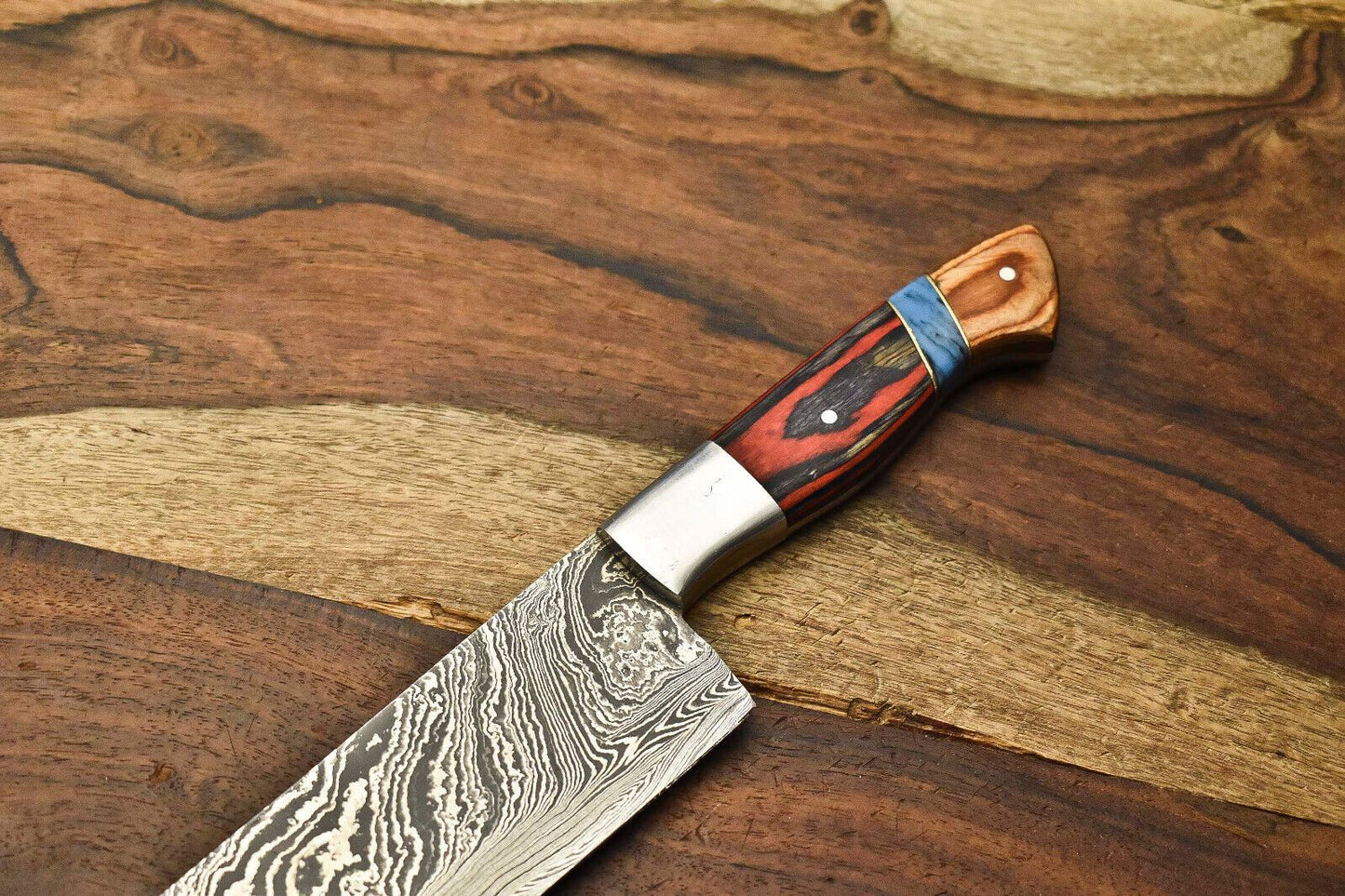 Luxury Handmade Damascus Steel Knife  Chef  Sport Knife With 384Layer Forged Blade 1