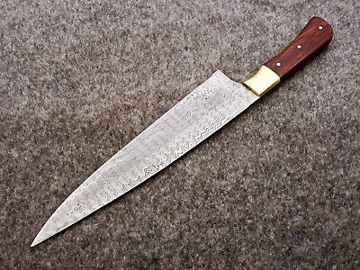 Hand Forged Damascus Steel Fillet Knife  Custom Chef Knife With Pakka Wood Handle 1