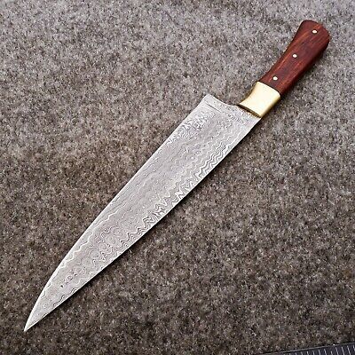 Hand Forged Damascus Steel Fillet Knife  Custom Chef Knife With Pakka Wood Handle 2