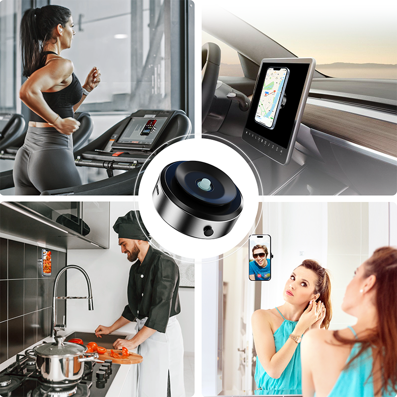 Magnetic Car Phone Holder Universal Adsorption Mount Black Technology Vacuum Bracket For IPhone Sam 4