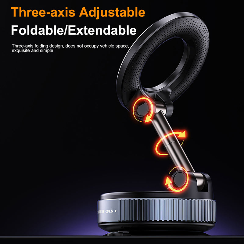 MultiAngle Vacuum Magnet Bracket Foldable Car Navigation Holder Strong Magnetic Upgrade Version 2