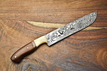 Premium Handmade Damascus Fillet Knife  Full Tang Kitchen Knife With 4mm Thick Blade 3