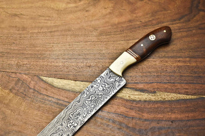 Premium Handmade Damascus Fillet Knife  Full Tang Kitchen Knife With 4mm Thick Blade 1