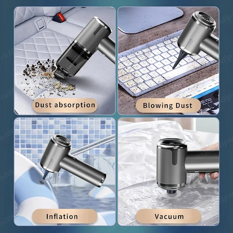 Portable Wireless Vacuum Cleaner PA Blow Suck Pump Super Powerful Car Vacuum Charge 5