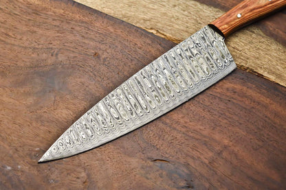 Custom Forged Chef Knife  Handmade Damascus Steel Fillet Knife With Steel Bolster 2
