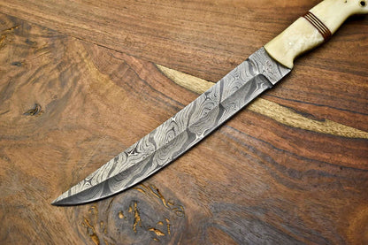 Authentic Handmade Damascus Fillet Knife  512Layer Blade With Pakka Wood Handle 2