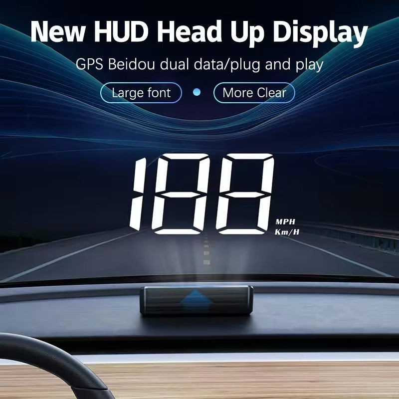 Digital Speedometer, In Vehicle HUD Display, GPS Speed Meter, Universal Car Windshield Projector, Multifunctional Head