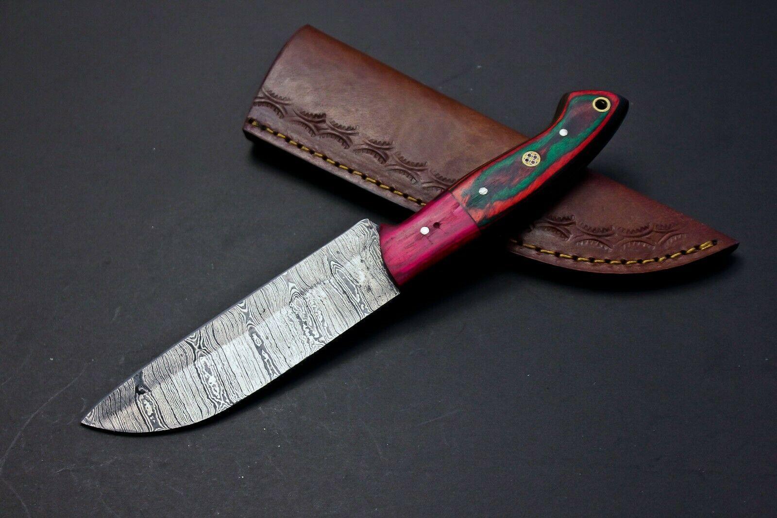 Custom Damascus Steel Fillet Knife  Handmade Forged Chef Knife With Pakka Wood Handle 1
