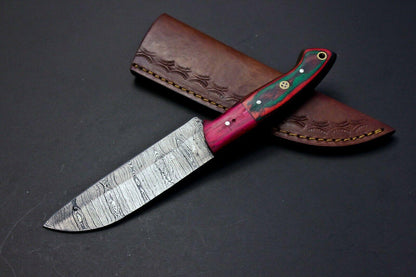Custom Damascus Steel Fillet Knife  Handmade Forged Chef Knife With Pakka Wood Handle 1