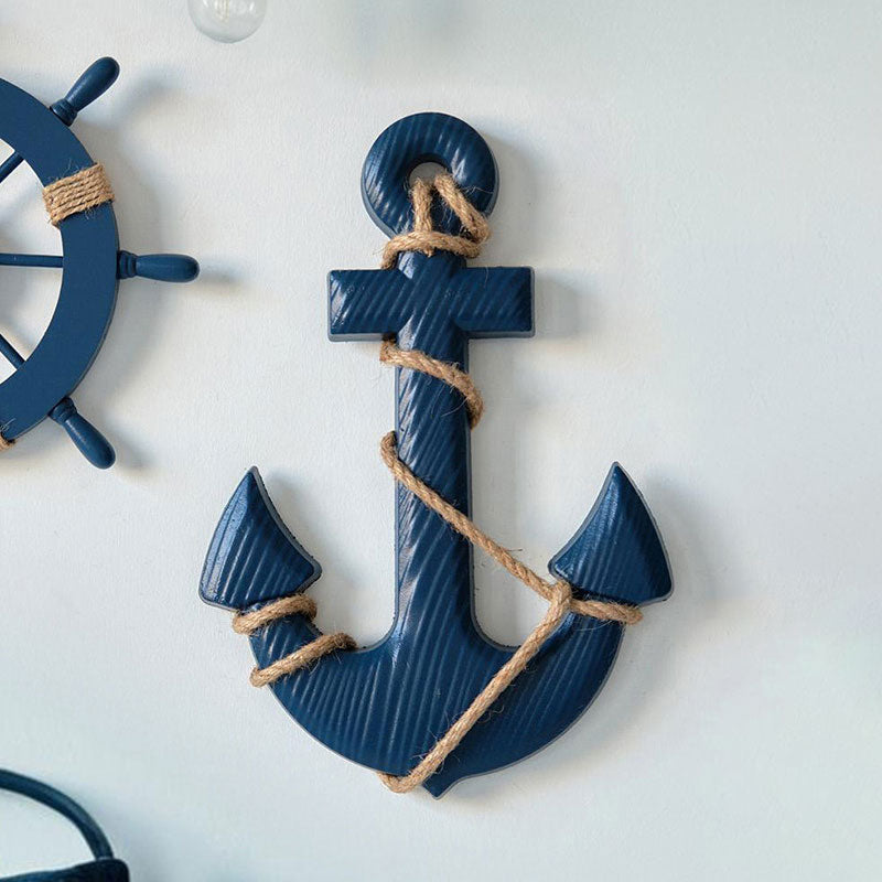 Ocean Theme Room Wall Decor Mediterranean Wooden Anchor Nautical Photo Wall Accessories Decorative  1
