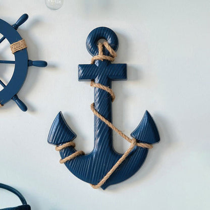 Ocean Theme Room Wall Decor Mediterranean Wooden Anchor Nautical Photo Wall Accessories Decorative  1