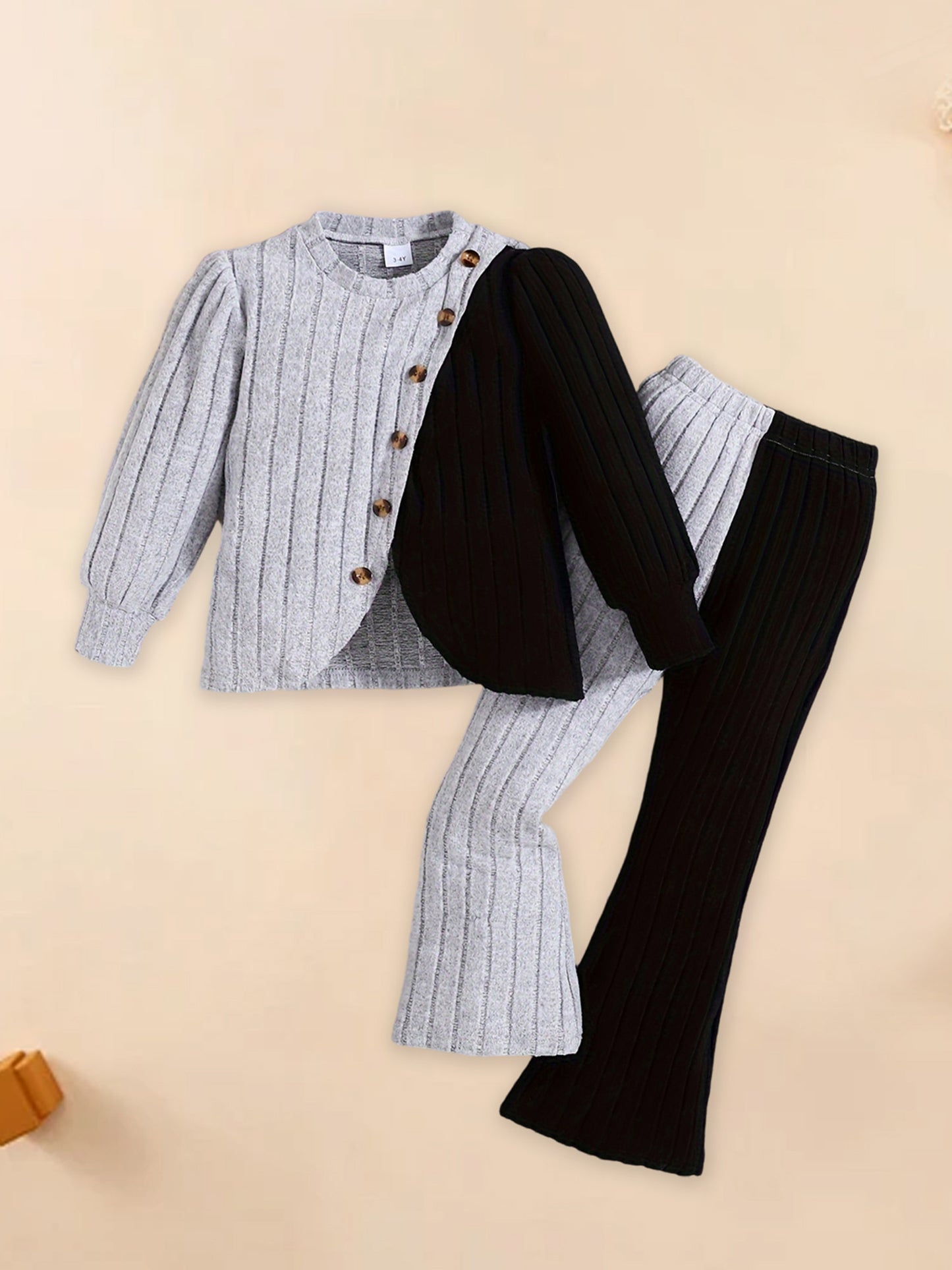 Toddler Girl Winter Clothes Set, Warm Fleece Hooded Jacket and Elastic Waistband Snow Pants for Cold Weather