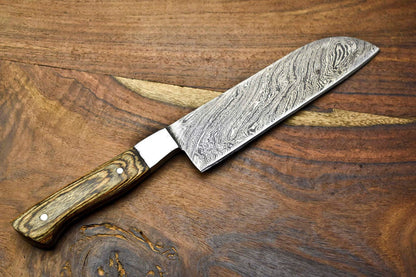 Beautiful Hand Forged Damascus Fillet Knife  Full Tang Kitchen Knife 12 Overall Length 3