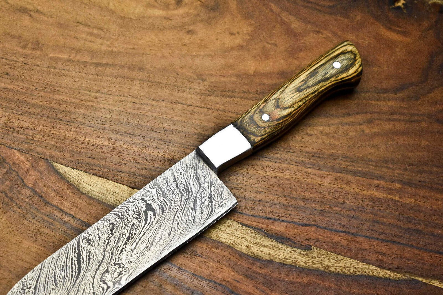 Beautiful Hand Forged Damascus Fillet Knife  Full Tang Kitchen Knife 12 Overall Length 1