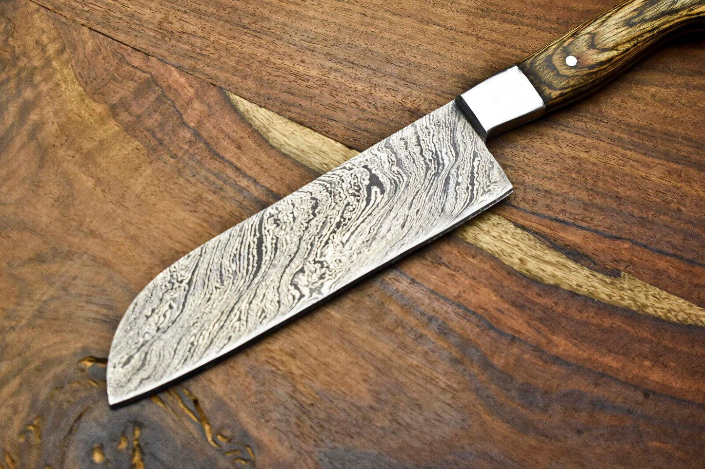 Beautiful Hand Forged Damascus Fillet Knife  Full Tang Kitchen Knife 12 Overall Length 2