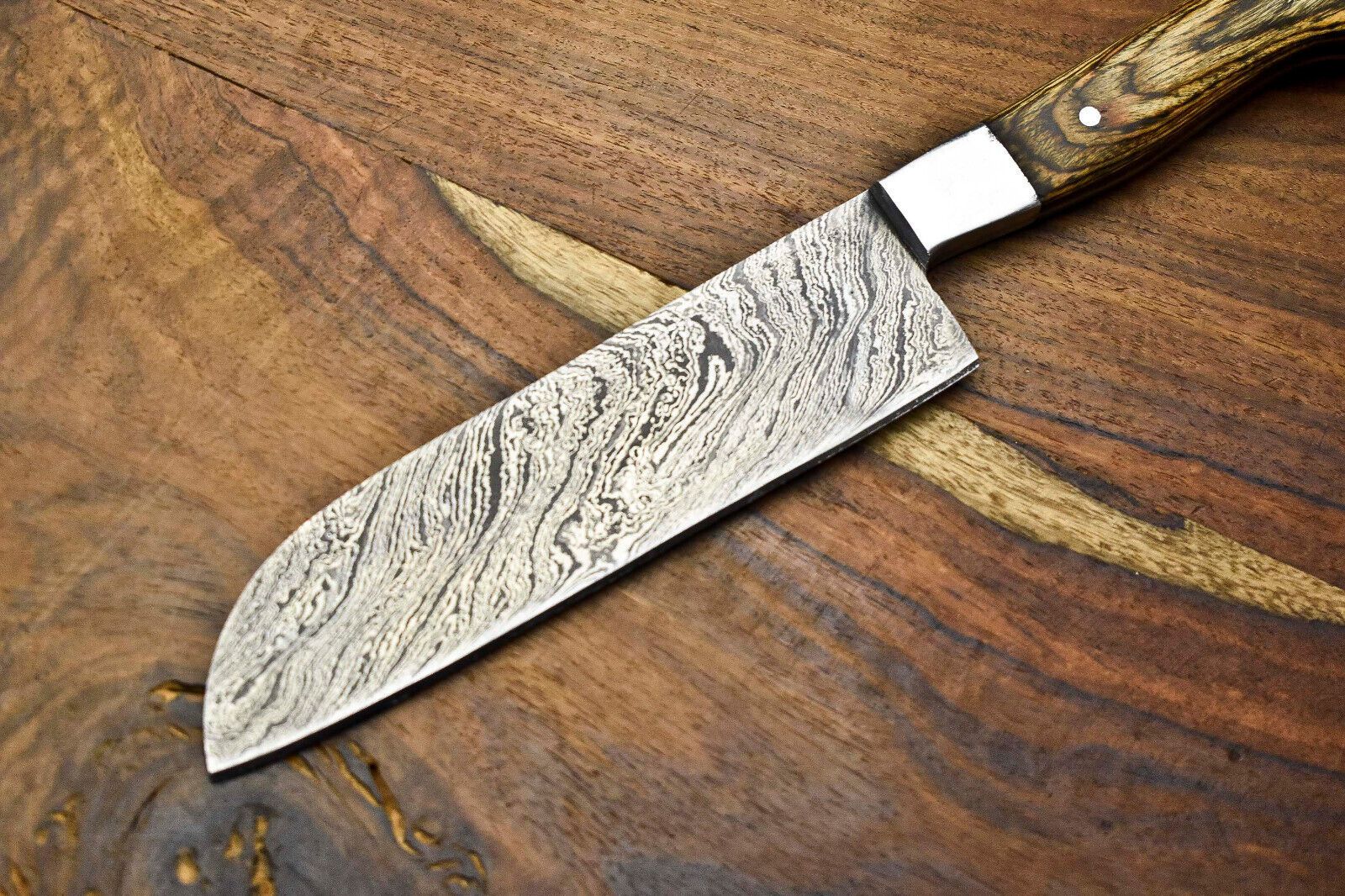 Beautiful Hand Forged Damascus Fillet Knife  Full Tang Kitchen Knife 12 Overall Length 2