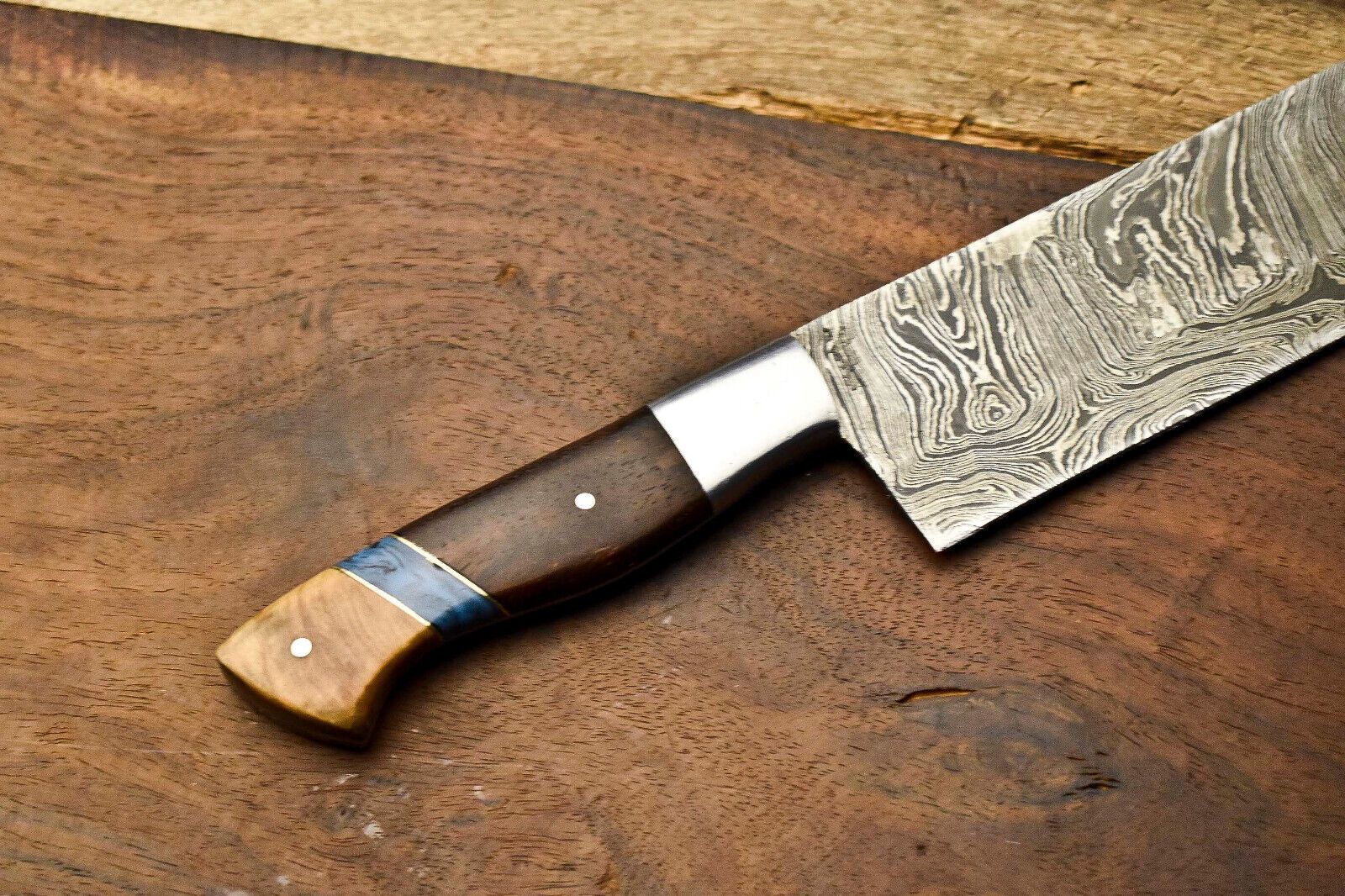 Artisan Handmade Damascus Steel Knife  Premium Fillet  Chef Knife With Steel Bolster 1