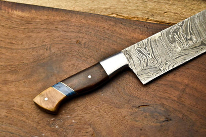 Artisan Handmade Damascus Steel Knife  Premium Fillet  Chef Knife With Steel Bolster 1