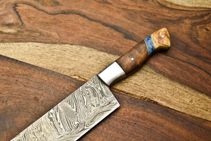 Artisan Handmade Damascus Steel Knife  Premium Fillet  Chef Knife With Steel Bolster 2