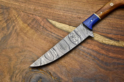 Luxury Damascus Fillet Knife  512Layer Forged Blade With Polished Pakka Wood Handle 3