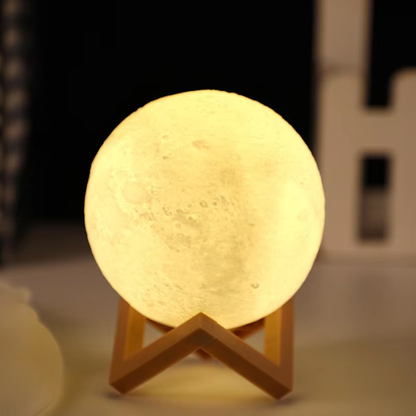 LED Night Lamp Moon Ball Luminous Battery Model DIY Planet Lamp Wooden Stand Moon Lamp Perfect Gift 4