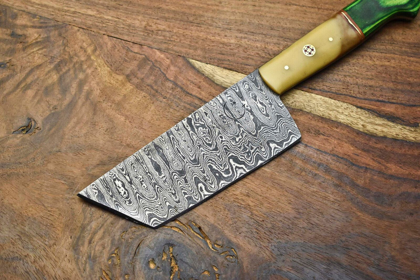 Damascus Fillet Knife  512Layer Forged Blade With Polished Pakka Wood Handle 3