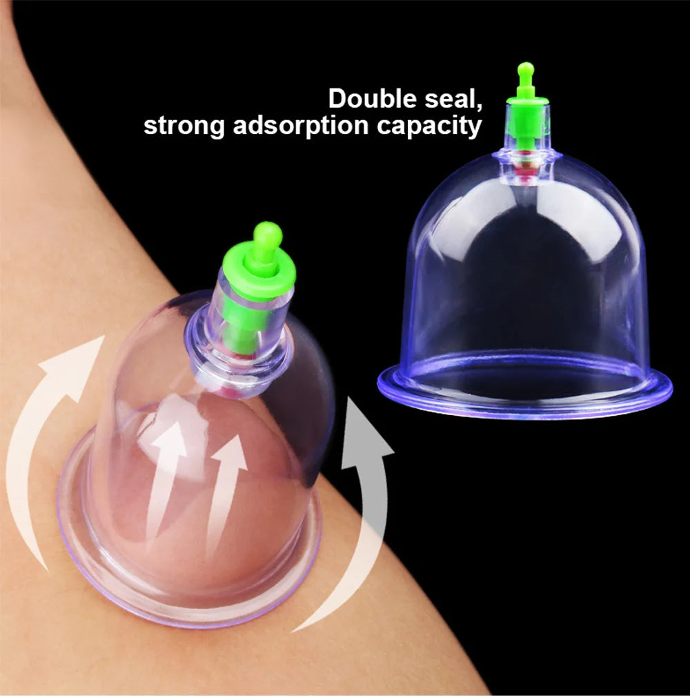Suction Cups Back Massage Body Cup Detox Anti Cellulite Cans Healthy Care Jars Vacuum Cupping Sets  2