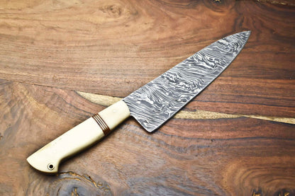 HighEnd Handmade Damascus Knife  12Inch Fillet Knife With Stunning Blade Pattern 3