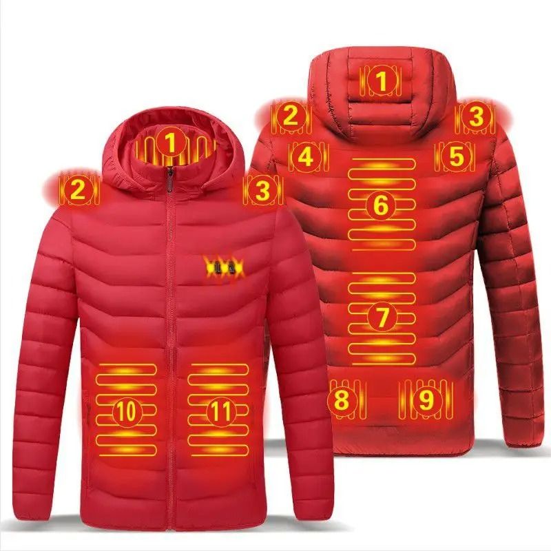 Smart Heated Winter Parka Jacket With Adjustable USB Heating And Thermostat Control 9