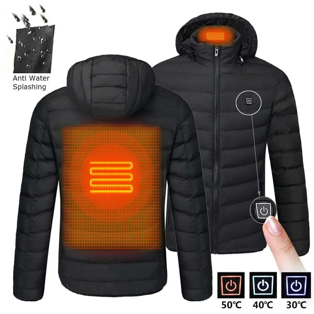 Smart Heated Winter Parka Jacket With Adjustable USB Heating And Thermostat Control 1