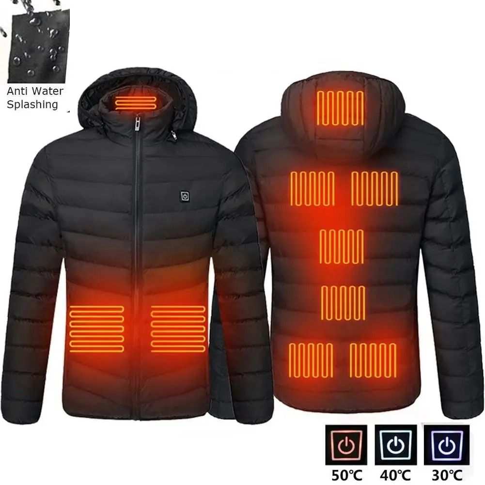 Smart Heated Winter Parka Jacket With Adjustable USB Heating And Thermostat Control 4