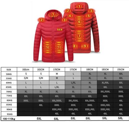 Smart Heated Winter Parka Jacket With Adjustable USB Heating And Thermostat Control 5