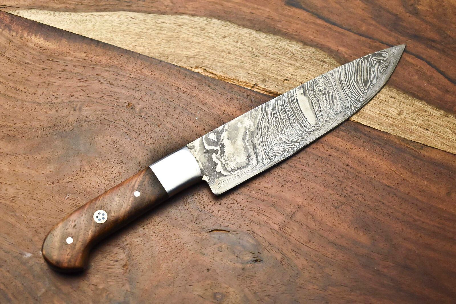 Custom Forged Damascus Steel Fillet Knife  Handmade Chef Knife With Premium Pakka Handle 3