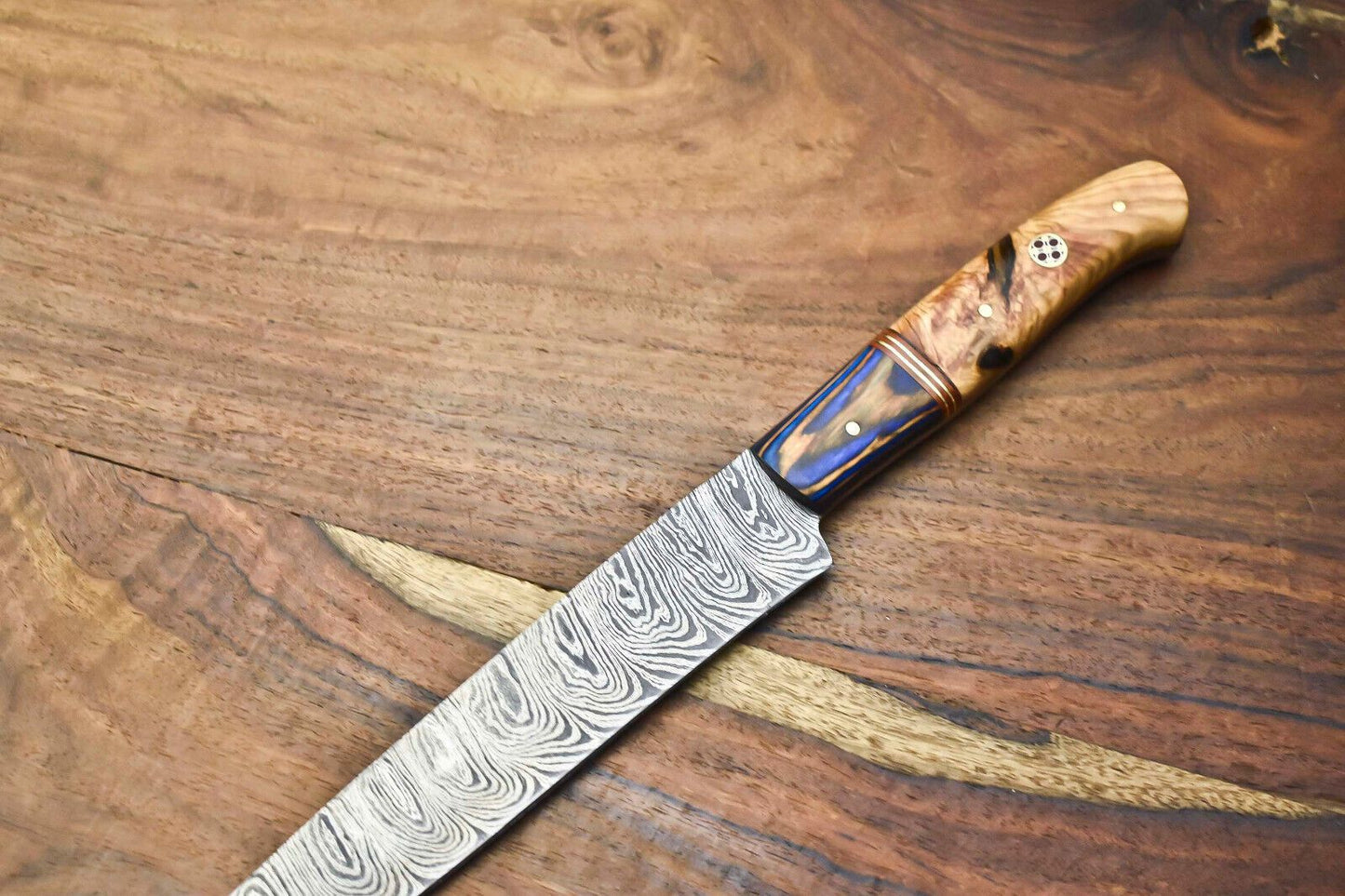Exclusive Handmade Damascus Fillet Knife  Forged 512Layer Blade With Wooden Handle 1