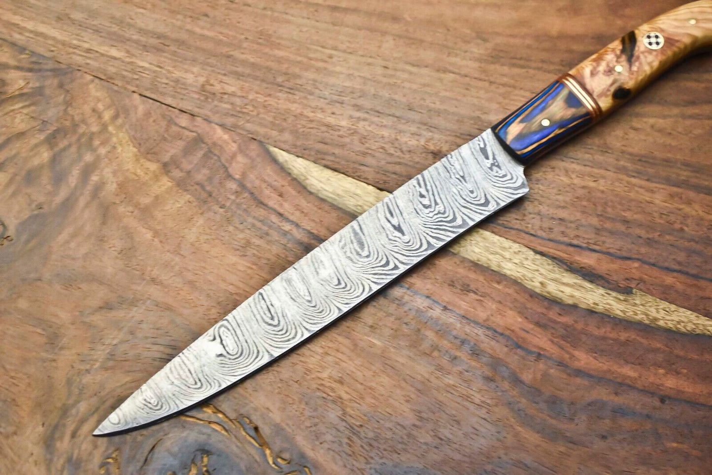 Exclusive Handmade Damascus Fillet Knife  Forged 512Layer Blade With Wooden Handle 2