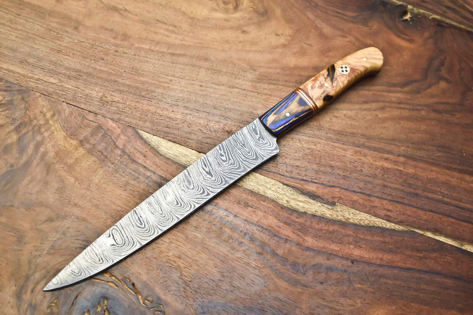 Exclusive Handmade Damascus Fillet Knife | Forged 512-Layer Blade with Wooden Handle