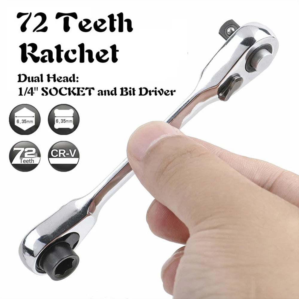Double Ended Quick Socket Ratchet Wrench, Mini Tooth Screwdriver Hex Torque Wrenches, Hand Repair Tools