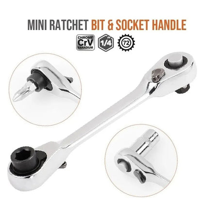 Double Ended Quick Socket Ratchet Wrench Mini 14 Inch 72 Tooth Screwdriver Hex Torque Wrenches Hand 1