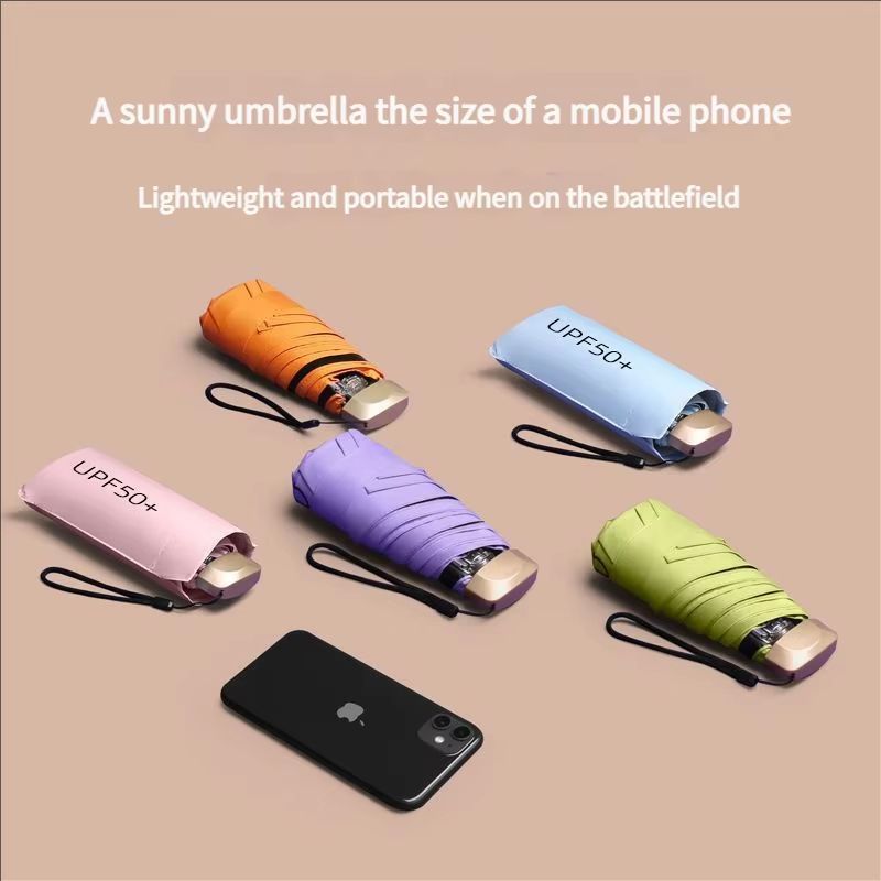 UltraLight Compact Mini Umbrella For Sun  Rain With AntiUV Protection 3