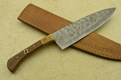 Damascus Steel Fillet Knife  12 Handmade Chef Knife With Full Tang Design 2