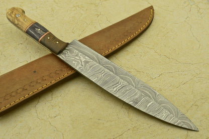 Handmade Damascus Fillet Knife  Forged 512Layer Blade With Wooden Handle 1