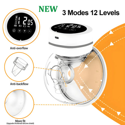 Hands Free Breast Pump, Double Sided Wearable Electric Pump, Painless Fully Automatic Breast Collector for Breastfeeding