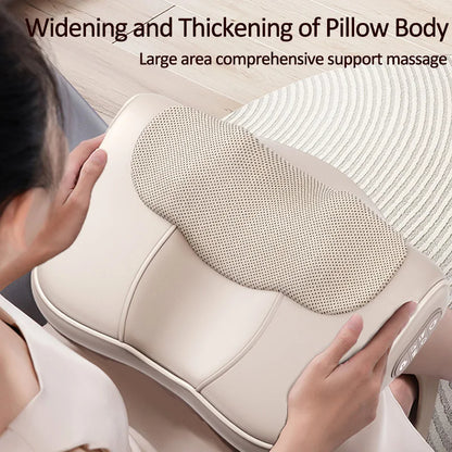 Multi Function Shiatsu Massage Pillow, Heated Massager for Neck Back Shoulder, Finger Relaxation Cushion for Home Office