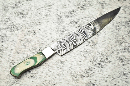 Handcrafted Damascus Steel Fillet Knife  Full Tang Kitchen Knife With Steel Bolster 1