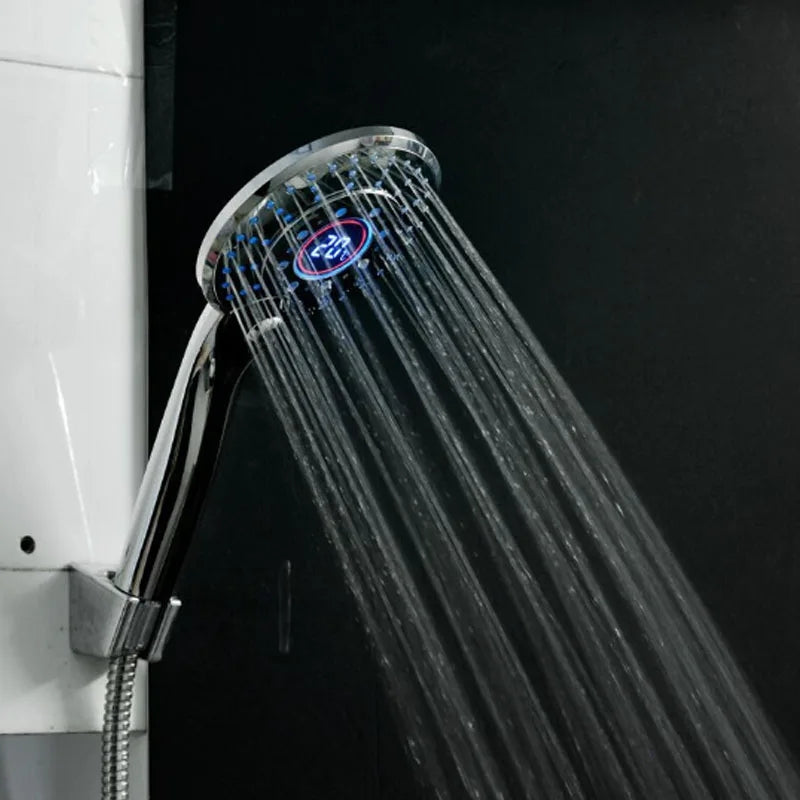 Temperature Control Shower, LED Shower Head Digital, 3 Spraying Mode, Water Saving Shower Filter, Bathroom Accessories