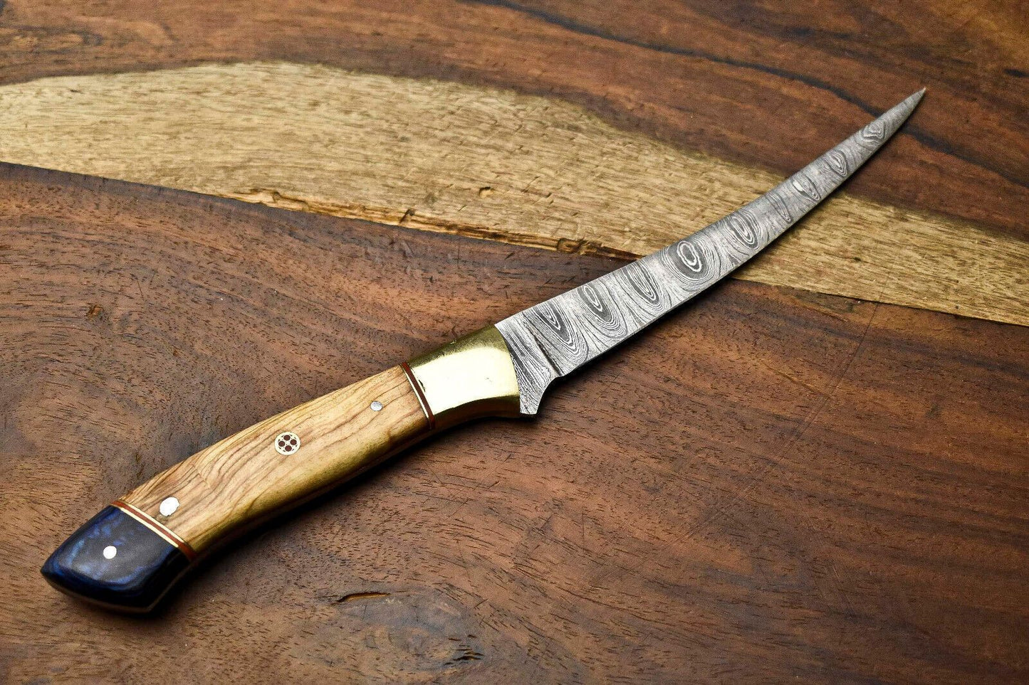 Artisan Damascus Fillet Knife  Hand Forged Chef Knife For Kitchen Or Outdoor Use 1