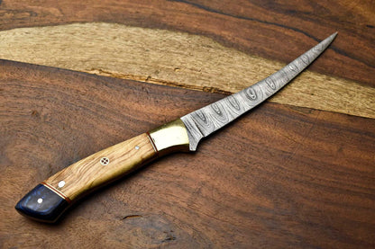 Artisan Damascus Fillet Knife  Hand Forged Chef Knife For Kitchen Or Outdoor Use 1