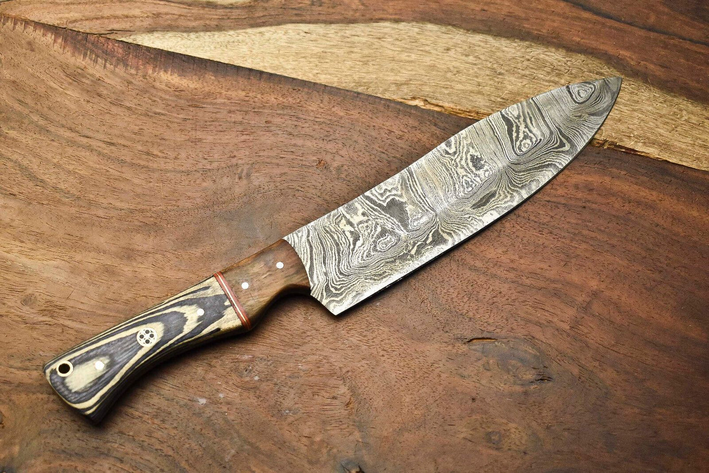 Hand Forged Damascus Knife  Fillet  Chef Knife With Ergonomic Handle Design 2